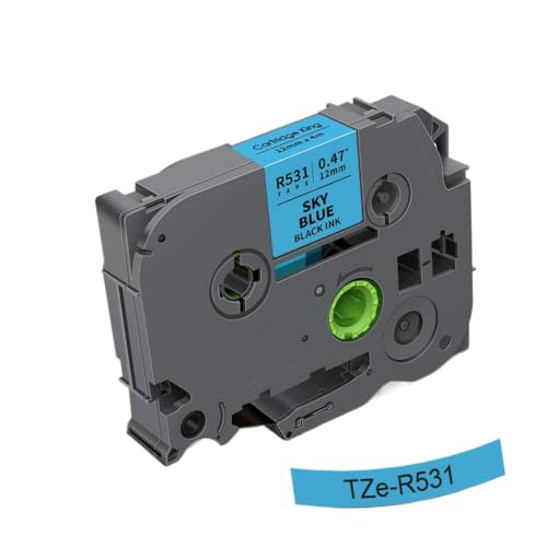 LXfOtG 12 mm Satinband funktioniert mit Etikettendruckern, die Kompatibel mit Tze-R231 Tze-RN34 Tze-RW34-Beschriftungen H110-Etikettendrucker kompatibel sind(Black on Sky Blue) von LXfOtG