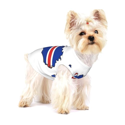 Hundehemd mit Island-Flagge, für kleine Rassen wie Chihuahuas, Yorkies und Welpen von LXqlSS
