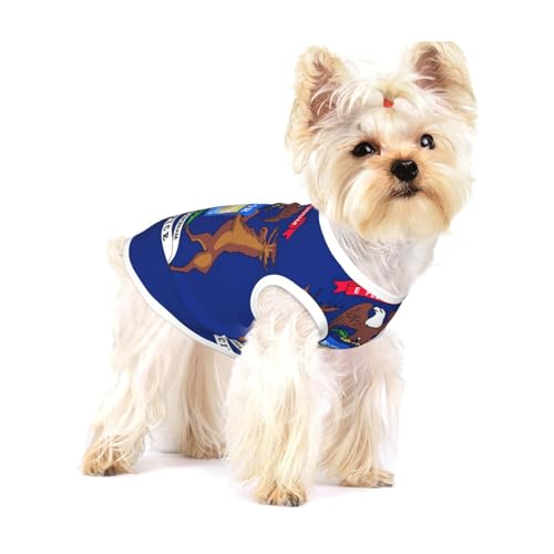 Hundehemd mit Michigan-Staatsflagge, für kleine Rassen wie Chihuahuas, Yorkies und Welpen von LXqlSS
