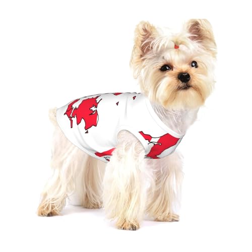 Hundehemd mit dänischer Flagge, für kleine Rassen wie Chihuahuas, Yorkies und Welpen von LXqlSS