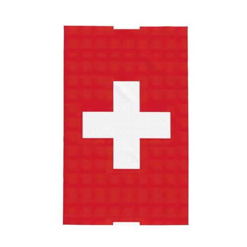 LXqlSS Mehltaschen-Handtuch mit Schweizer Flagge, Waffeltuch, super saugfähig, weich und leicht. von LXqlSS
