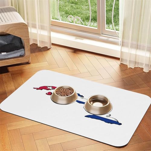 Saugfähige Leder-Tischdecke für Hunde und Katzen, Kubanische Flagge, Futtermatte aus Leder für Hunde und Katzen von LXqlSS