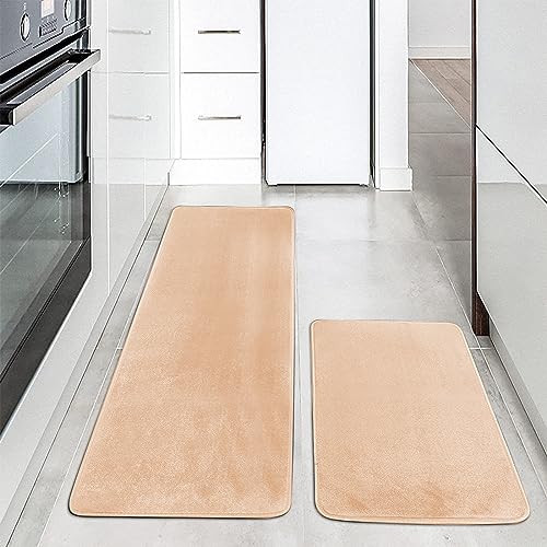 LY4U 2 Teilige Küchenmatten Teppich Set, rutschfeste TRP Backing Standmatte, Waschbare Saugfähige Weiche Mikrofaser Bereich Teppiche, 50x80+50x160cm von LY4U