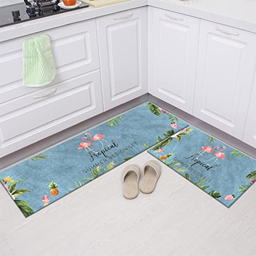 LY4U Küchenteppiche, 2-teiliges Küchenmatten-Set, rutschfeste Teppiche, Fußmatte für den Innenbereich, waschbare Stehmatte (40 x 60 cm + 40 x 120 cm) von LY4U