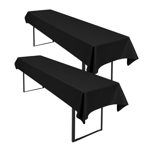 2 Stück Schwarz Biertisch Tischdecke 250 x 100cm Wasserfester Polyester Glattgewebtes Biertischtuch Innen und Außen Universelles Tischtuch Fleckenfest Einfach zu Reinigen 2 Stück Schwarz Biertisch Tischdecke 250 x 100cm Wasserfester Polyester Glattgewebtes Biertischtuch Innen und Außen Universelles Tischtuch Fleckenfest Einfach zu Reinigen von LYAFS
