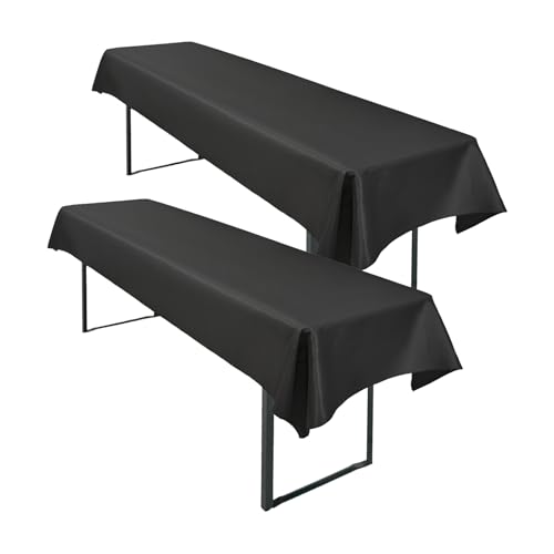 2 Stück Schwarz Wasserfester Gebürstetes Biertisch Tischdecke 250 x 100cm Biertischtuch Geeignet für Familienfeiern Parties Bankette Bierzeltfestivals und andere Anlässe von LYAFS