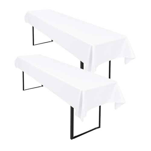 2 Stück Weiß Biertisch Tischdecke 250 x 100cm Wasserfester Polyester Glattgewebtes Biertischtuch Innen und Außen Universelles Tischtuch Fleckenfest Einfach zu Reinigen 2 Stück Weiß Biertisch Tischdecke 250 x 100cm Wasserfester Polyester Glattgewebtes Biertischtuch Innen und Außen Universelles Tischtuch Fleckenfest Einfach zu Reinigen von LYAFS