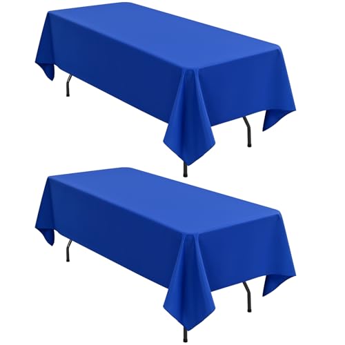 2er-Pack rechteckige Tischdecken, 153 x 260 cm, königsblaue Tischdecke, Polyester-Tischdecke für 1,8 m große rechteckige Tische, Flecken- und knitterfrei, waschbare Stoff-Tischdecken für Hochzeit 2er-Pack rechteckige Tischdecken, 153 x 260 cm, königsblaue Tischdecke, Polyester-Tischdecke für 1,8 m große rechteckige Tische, Flecken- und knitterfrei, waschbare Stoff-Tischdecken für Hochzeit von LYAFS