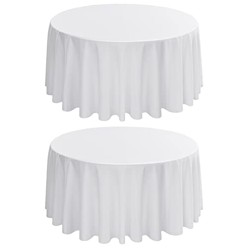2er-Pack weiße runde Tischdecken, 120 Zoll/ 305 cm Polyester-Stoff-Tischdecke, waschbare Stoff-Tischdecke für Hochzeitsbankette, Restaurant-Buffet-Partys und Camping 2er-Pack weiße runde Tischdecken, 120 Zoll/ 305 cm Polyester-Stoff-Tischdecke, waschbare Stoff-Tischdecke für Hochzeitsbankette, Restaurant-Buffet-Partys und Camping von LYAFS
