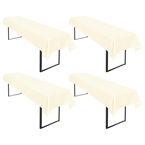 4 Stück Beige Biertisch Tischdecke 250 x 100cm Wasserfester Polyester Glattgewebtes Biertischtuch Innen und Außen Universelles Tischtuch Fleckenfest Einfach zu Reinigen 4 Stück Beige Biertisch Tischdecke 250 x 100cm Wasserfester Polyester Glattgewebtes Biertischtuch Innen und Außen Universelles Tischtuch Fleckenfest Einfach zu Reinigen von LYAFS