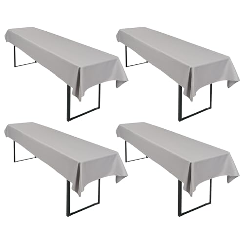 4 Stück Hellgrau Biertisch Tischdecke 250 x 100cm Wasserfester Polyester Glattgewebtes Biertischtuch Innen und Außen Universelles Tischtuch Fleckenfest Einfach zu Reinigen 4 Stück Hellgrau Biertisch Tischdecke 250 x 100cm Wasserfester Polyester Glattgewebtes Biertischtuch Innen und Außen Universelles Tischtuch Fleckenfest Einfach zu Reinigen von LYAFS