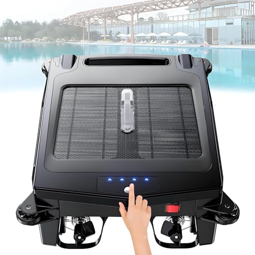LYAYYDS Solarbetriebener Pool-Skimmer mit Solarpanel, 2500 mAh, Pool-Skimmer-Roboter, mit 2 Modi für Schwimmbäder 53 x 46 x 18 cm von LYAYYDS