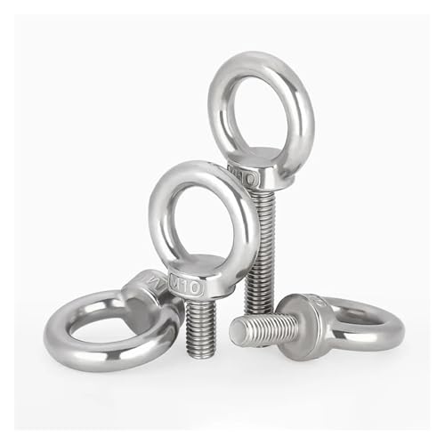 1 Stück M3-M24 304 A2-70 Edelstahl-Ringschraube Hebeöse Schraubenring Hakenschraube Marine Ring Schleifenloch for Kabelseil(M6x40mm) von LYCCS