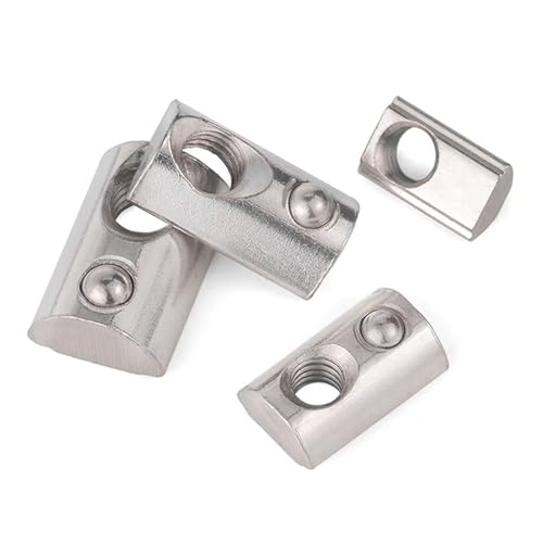 10/20/50/100 Teile/los 20 Serie Roll-in T Frühling Muttern M3 M4 M5 M6 for 2020 Aluminium Profile Nut(M5-50pcs) von LYCCS
