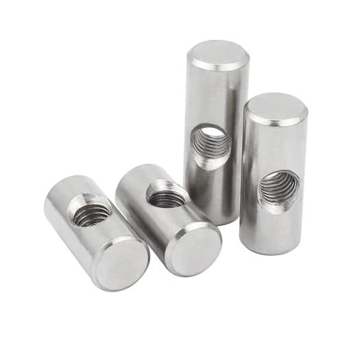 10 stücke 304 Edelstahl Kreuz Loch Barrel Mutter Schrauben Zylindrischen Pin Dübel Holz Möbel Eingebettet Locking Lange Mutter(M5x25 OD(8mm)) von LYCCS