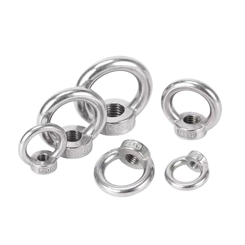 10 stücke Auge Mutter Edelstahl Marine Hebe Eyenut Ring Mutter Schleife Loch for Kabel Seil Heben(M5) von LYCCS