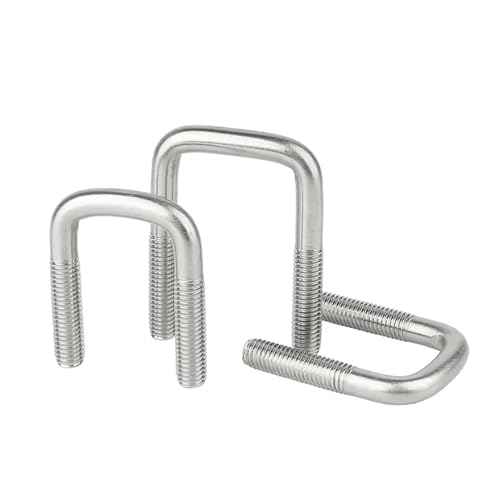 2 STÜCKE 304 Edelstahl U-förmige Schraube rechtwinklig quadratische Klemmrohrbefestigungsschraube M6/M8(M8X80X70) von LYCCS