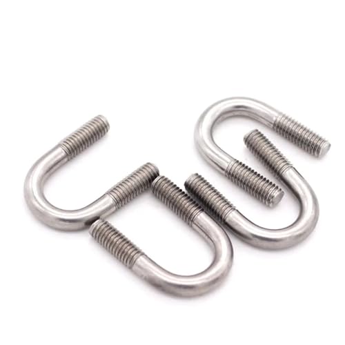 2 STÜCKE M6/M8/M10 304 A2-70 Edelstahl metrisches Gewinde U-Typ U-förmiger Bolzen Hoop Rohrclip Gurtverschlussklemme U-Schraube(M10x89mm) von LYCCS