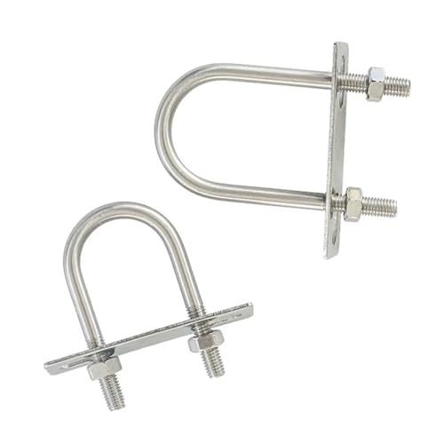 2sets 304 Edelstahl Quadratische Klemme Rechtwinklig U-Förmigen Bolzen Schraube Rohr Befestigung Stück M6/M8/M10(M10x80x100) von LYCCS