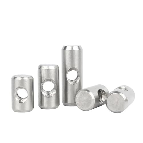 304 Edelstahl Barrel Bolzen Zylindrischen Pin Dübel Kreuz Loch Hammer Eingebettet Mutter(M4x16x 6(5pcs)) von LYCCS