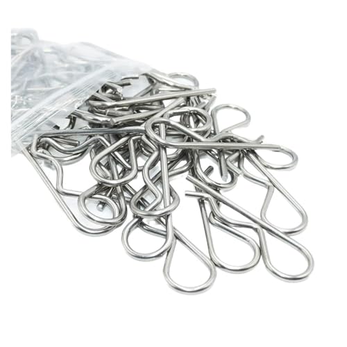 304 Edelstahl-Metallstift B-Typ-Stift Splint Wellensicherungsring Kartenstift Mechanischer Haarnadelstift Bolzen R-Typ-Stift(M1.2x20mm-40Pcs) von LYCCS