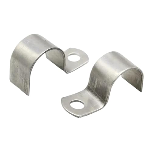 304 Edelstahl P-Typ Einseitige Rohrschelle Halbe Einzelloch Verdickte Reitkarte Kehlring Ohm-Rohrkarte(M42 (2Pcs)) von LYCCS