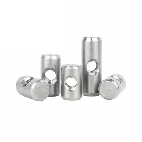 304 Edelstahl Zylinderschrauben Zylinderstift Dübel Kreuzloch Hammer Eingebettete Mutter for Holzmöbel Zubehör(M6x12-10(5pcs)) von LYCCS