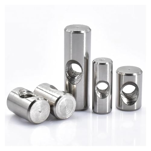 5 STÜCKE 304 Edelstahl Zylinderschrauben Zylinderstift Dübel Kreuzloch Hammer Eingebettete Mutter for Holzmöbel Zubehör(M6x30) von LYCCS