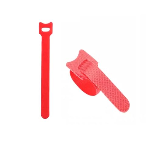50 Stück Mehrzweck-Kabelbinder, Kabelbänder, Klebeband, wiederverwendbare Haken- und Schleifenstreifen, Kabelbinder, Kabel-Organizer, Kabelwickel(Red) von LYCCS
