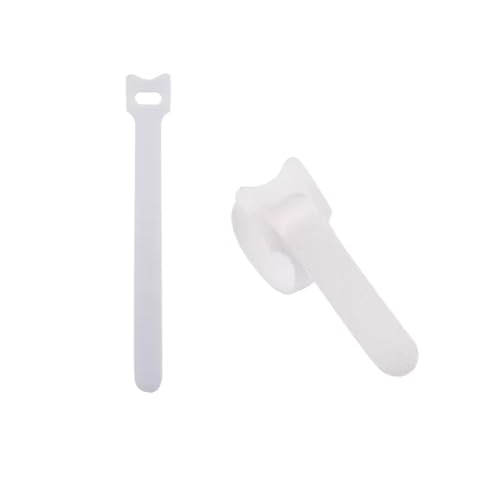 50 Stück Mehrzweck-Kabelbinder, Kabelbänder, Klebeband, wiederverwendbare Haken- und Schleifenstreifen, Kabelbinder, Kabel-Organizer, Kabelwickel(White) von LYCCS