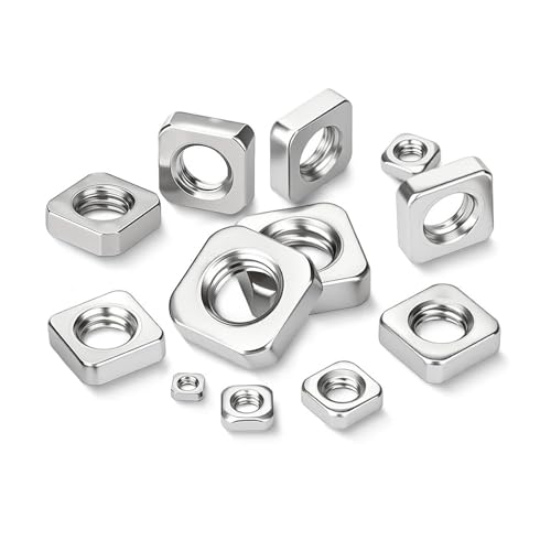 DIN562 DÜNNE Mutter M3-M12 A2 EDELSTAHL VIERKANT DÜNNE MUTTERN(M4 (50pcs)) von LYCCS