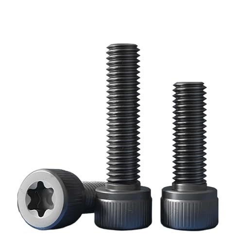 M3 M4 M5 M6 M8 M10 M12 Schwarzer Kohlenstoffstahl der Güteklasse 12.9 Sechslappen-Torx-Innensechskantschrauben, diebstahlsichere Sicherheitsschraube(M10x16mm(2PCS)) von LYCCS