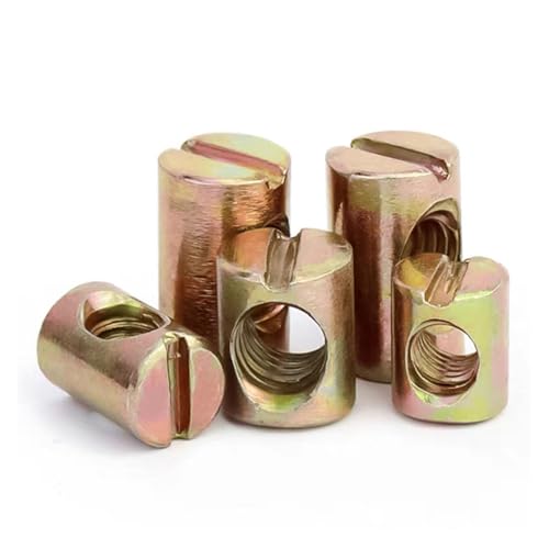 M5/M6/M8 Stahl Hammer Möbel Mutter Barrel Schrauben Zylindrischen Pin Dübel Kreuz Loch Eingebettet Mutter(M8X15-5PCS) von LYCCS