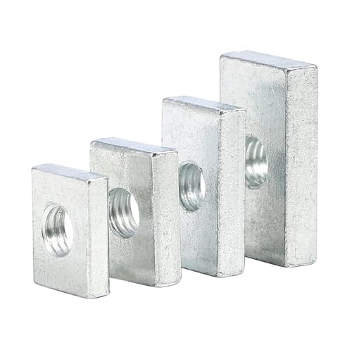 M8/M10 Kohlenstoffstahl verzinkte rechteckige Mutter Eisen Quadrat Aluminium Profil Schiebemutter Vierkantmutter(M10x17x40x8(2pcs)) von LYCCS