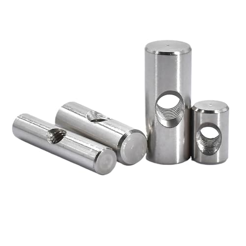 Querloch-Zylindermutter 304 Edelstahlschrauben Zylindrischer Stiftdübel Hammer Eingebettete Mutter for Holzmöbelzubehör(M6x18 (8pcs)) von LYCCS