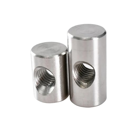 Querloch-Zylindermutter 304 Edelstahlschrauben Zylindrischer Stiftdübel Holzmöbel Eingebettete Verriegelungs-Langmutter(M4x30 (5Pcs)) von LYCCS