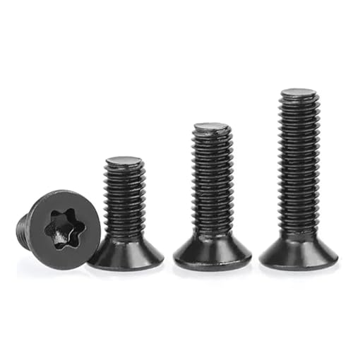 Schwarze 304 Edelstahlschraube Sechslappen-Torx-Senkkopfschraube Maschinenschraube M2-M10(M4x6mm(50PCS)) von LYCCS