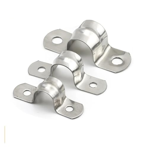 U-förmige Rohrschelle Typ 2-10 Stück Edelstahl mit zwei Löchern for Wasserrohr-Sanitärrohr-Sattelklemme(M70-2pcs) von LYCCS