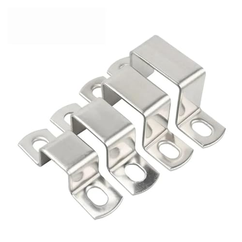 Verdicktes quadratisches Rechteck M-förmig U-förmig 304 Edelstahl Pferderückenrohr Sattelclip Schnalle Halsreifen Ohm Rohrkarte(80 x 80 (1Pcs)) von LYCCS