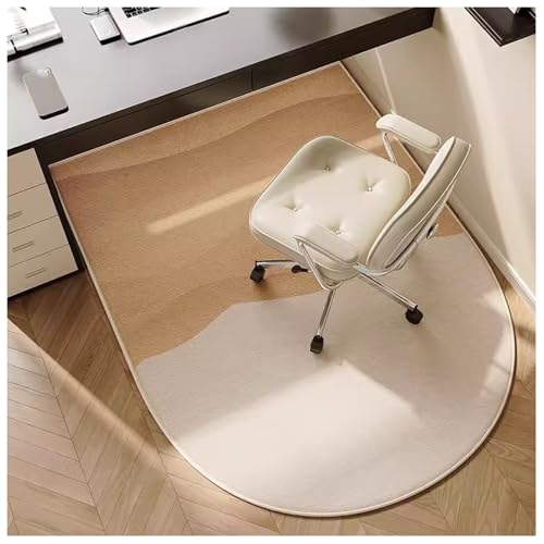 Bürostuhlmatte TPR-Bodenmatte Mit Rutschfester Rückseite Rollen Gleiten Leicht Schlingenflor-Bodenmatte Stoßdämpfend Und Schalldicht Geeignet for Hartholz- Und Fliesenböden(Beige,120x80 cm) von LYCDPYCD