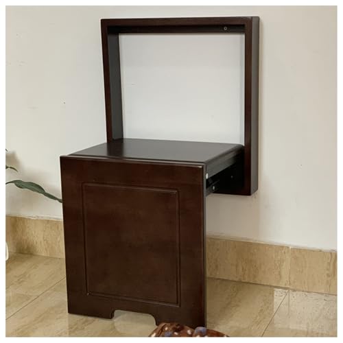 LYCDPYCD An Der Wand Montierter Klapphocker Unsichtbarer Wandstuhl for Zuhause Schuhwechselhocker for Den Eingangsbereich Massiver Holzhocker (Brown) von LYCDPYCD