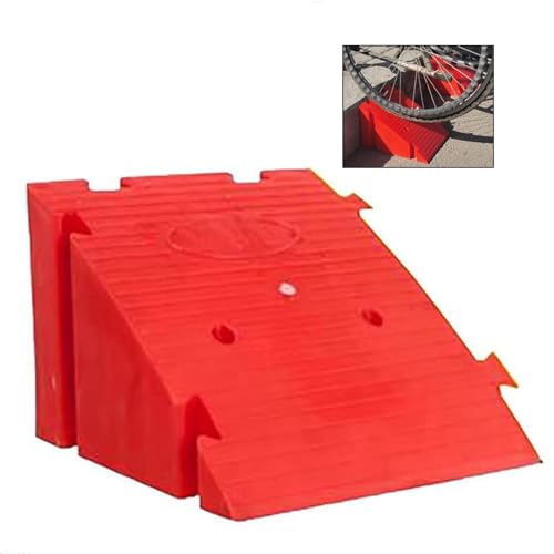 LYCDPYCD Rote Rampe Bordsteinrampe Aus Kunststoff Schwellenrampe Freies Spleißen Tragbare Stufenrampe Dreieckrampe rutschfest Und Praktisch(16x25x20cm) von LYCDPYCD