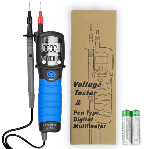 Digital Multimeter Durchgangsprüfer, Duspol Spannungsprüfer Stromprüfer 6000 Counts Ohmmeter AC/DC Voltmeter/Widerstand/Diode/Kapazität, Datenhaltung & Taschenlampe von LYCEBELL