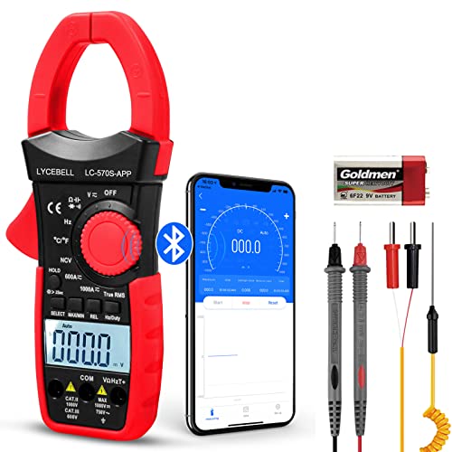 LYCEBELL Digital Stromzange Multimeter, LC-570S-APP True RMS Digitaler Strommesszange Multimeter für AC/DC Spannung Strom Widerstand Kappe Frequenz Temperatur NCV mit APP über Bluetooth LYCEBELL Digital Stromzange Multimeter, LC-570S-APP True RMS Digitaler Strommesszange Multimeter für AC/DC Spannung Strom Widerstand Kappe Frequenz Temperatur NCV mit APP über Bluetooth von LYCEBELL
