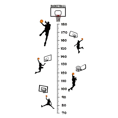 messlatte kind,Basketball Jungen Höhenaufkleber, selbstklebender Höhenaufkleber für Kindergarten Kinderzimmer von LYCICILI