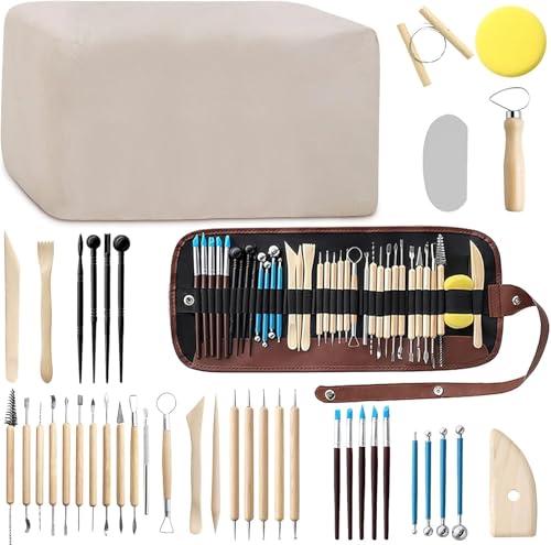 LYCN 43 Stücke Modellierwerkzeug, Töpferwerkzeug Set Sculpting Werkzeug Ton Werkzeug Töpferwerkzeugen für DIY Kunsthandwerk Skulptur Schnitzen Clay Keramik Sculpting von LYCN