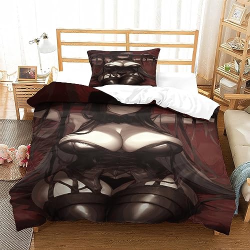 LYCREW AI Anime Girls Bettwäsche Set 3D Drucken Bedding Set Mit Sexy Bettbezug Mit Reißverschluss Und Kissenbezüge 3-teiliges Set Geeignet Für Jugendliche Und Erwachsene Single（135x200cm） von LYCREW