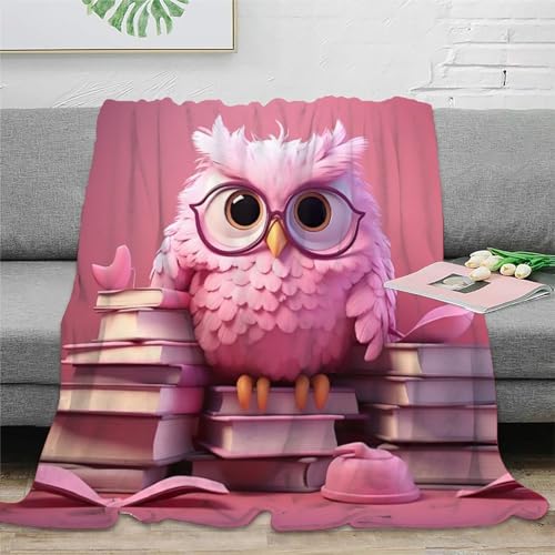 Niedliche Eule Fleecedecke Wohndecke 3D Druck AI Animals Couchdecke Sofadecke Flauschig Warm Weichen Flauschig Kuscheldecke Bett Decken Tagesdecke for Erwachsene Kinder 40x50inch(100x130cm) von LYCREW