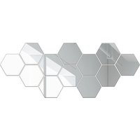 Lycxames - 12 Stück selbstklebende Acryl-Spiegel-Wandaufkleber, Wandspiegel, Aufkleber für Wohnzimmer, Schlafzimmer, Dekoration, 126 x 110 x 63 mm von LYCXAMES