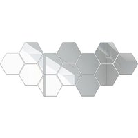 Lycxames - 12 Stück selbstklebende Acryl-Spiegel-Wandaufkleber, Wandspiegel, Aufkleber für Wohnzimmer, Schlafzimmer, Dekoration, 80 x 70 x 40 mm von LYCXAMES